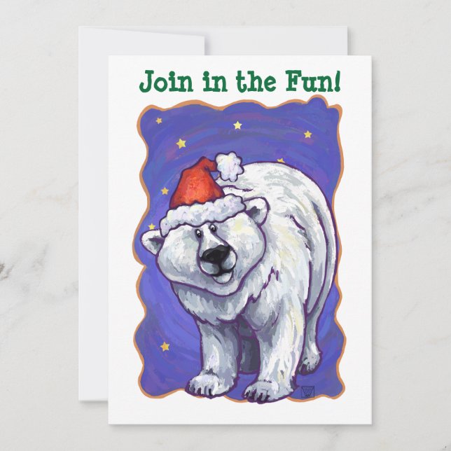 Invitation Noël des ours polaires (Devant)