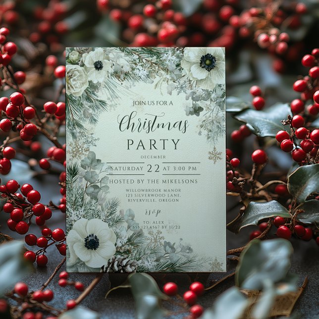 Invitation Noël d'hiver de l'anémone gelée (Créateur téléchargé)