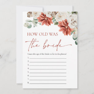 Invitation Noël d'hiver rouge Quel âge avait la mariée Jeu