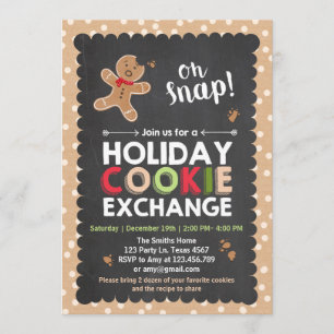 Invitation Noël d'invitation d'échange de biscuit de vacances