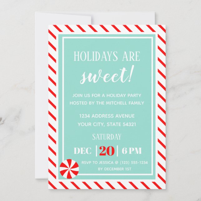 Invitation Noël doux | Fête de Noël de menthe (Devant)