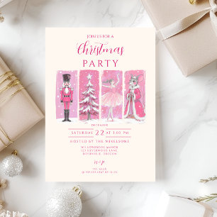 Invitation Noël du ballet Casse-Noisette rose