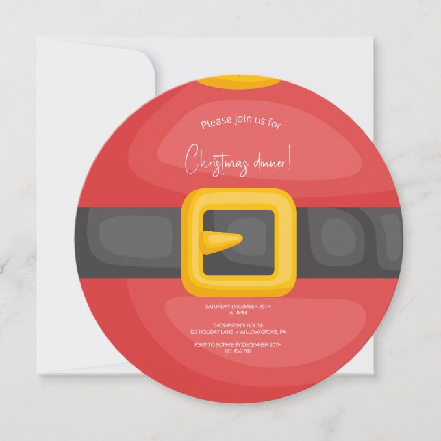 Invitation Noël du ventre de père Noël (Devant)