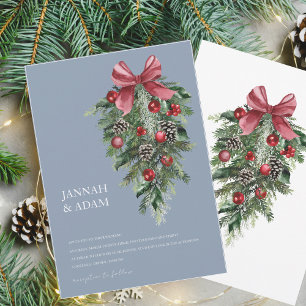Invitation Noël Dusty Blue Winter Mariage