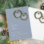 Invitation Noël Dusty Blue Winter Mariage<br><div class="desc">Noël Dusty Blue Winter Festive Faire-part de mariage - Elégant Foliage dans Rustic À feuillage persistant Hues. Découvrez l'enchantement de la saison grâce à notre faire-part de mariage de Noël bleu poussiéreux et moderne, orné de couleurs riches et festives de rouge et de vert. Cette élégante invitation présente des notes...</div>