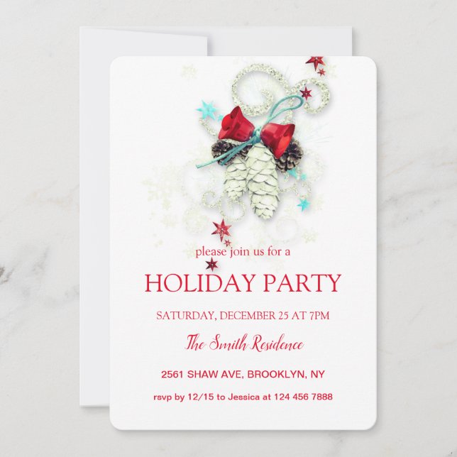 Invitation Noël élégamment chic (Devant)