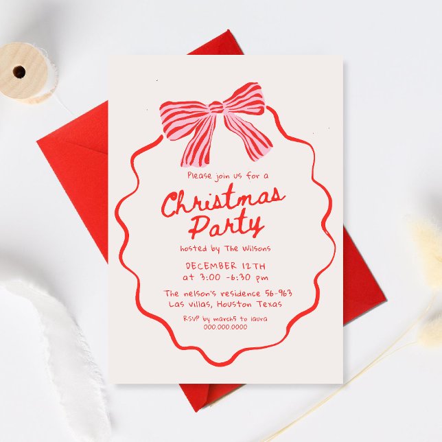 Invitation Noël élégant à main levée Fête de Noël (Créateur téléchargé)