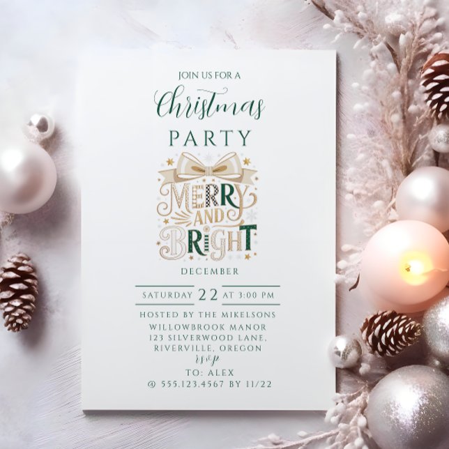 Invitation Noël Élégant Joyeux et Lumineux (Créateur téléchargé)