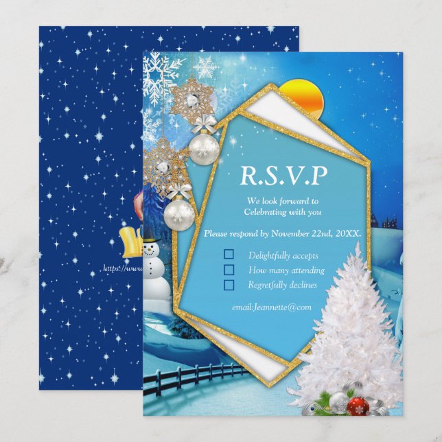 Invitation Noël en collection hiver (Devant / Derrière)