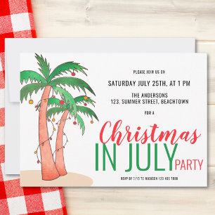 Invitation Noël en juillet Fête d'été