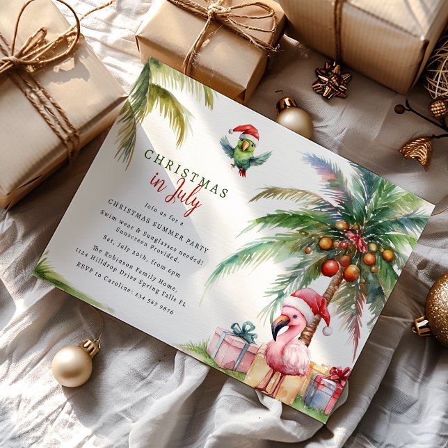 Invitation Noël en juillet Fête d'été (Créateur téléchargé)
