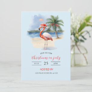 Invitation Noël en juillet Nom de l'entreprise personnalisé L