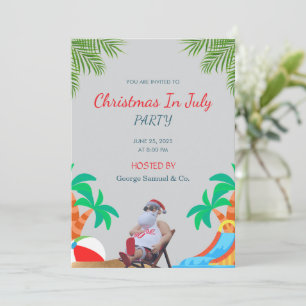 Invitation Noël en juillet Nom et logo de société personnal