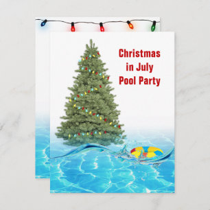 Invitation Noël En Juillet Pool Party