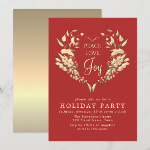Invitation Noël en or élégant