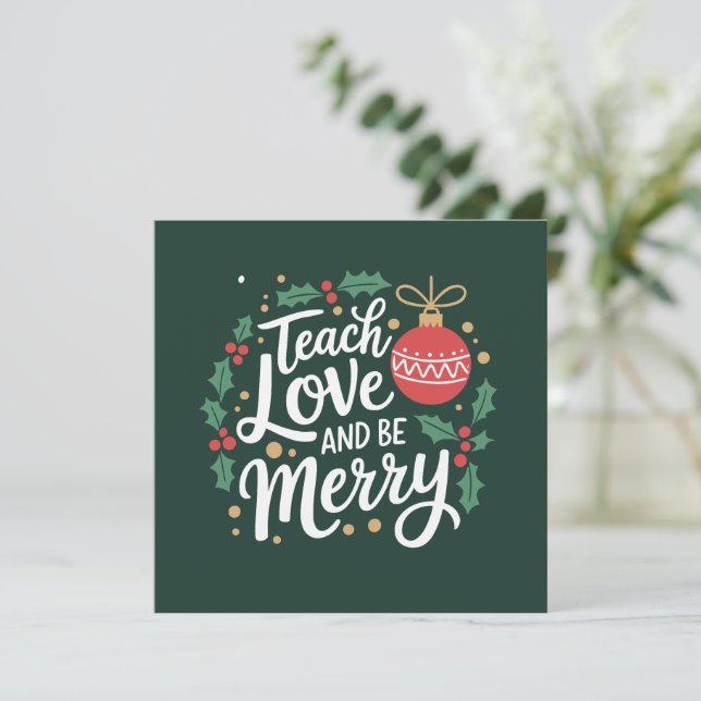 Invitation Noël Enseigner L'Amour Et Soyez Joyeux Noël Profes (Debout devant)