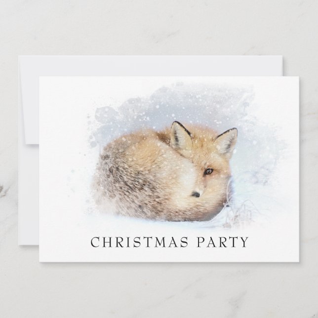Invitation *~* Noël Entreprise Personnel Fox Ap18 Snowy (Devant)