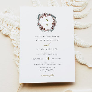 Invitation NOEL Faire Mariage de Noël Épine de Pin Hiver Phot