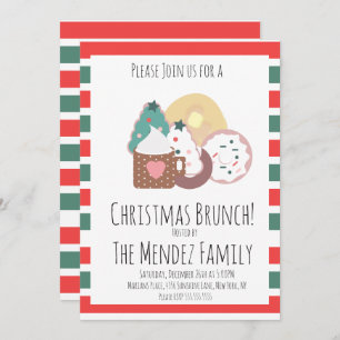 Invitation Noël Famille Brunch Pancakes Cookies Donuts