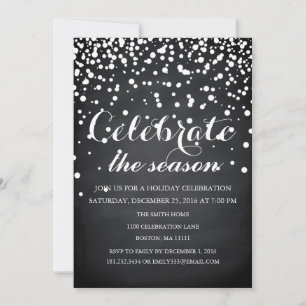 Invitation Noël Fête Black Chalkboard