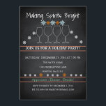 Invitation Noël Fête Black Chalkboard Fête de snowflack<br><div class="desc">C'est la belle carte d'invitation de Noël Fête Noire Chalkboard Fête de Fête de Fête de Neige Fête de famille.</div>