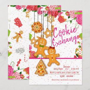 Invitation Noël Fête d'échange de cookies