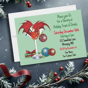 Invitation Noël Fête Joie Dragon