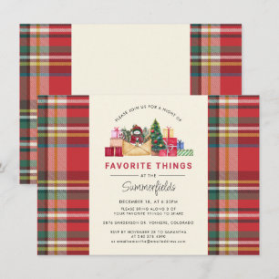Invitation Noël Fêtes Favoris Fête des objets Plaid Rouge
