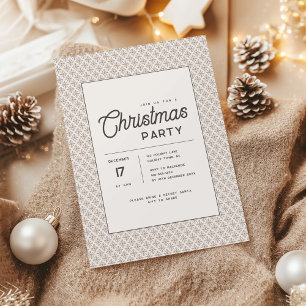 Invitation Noël flocon scandinave à tons de terre modernes