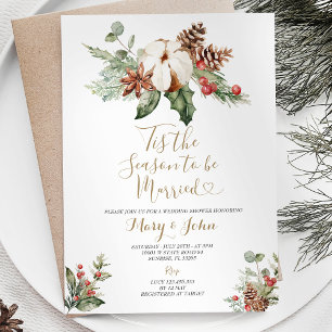 Invitation Noël Floral C'est la saison pour se marier