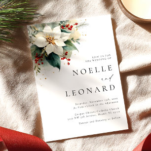 Invitation Noël Floral Mariage moderne