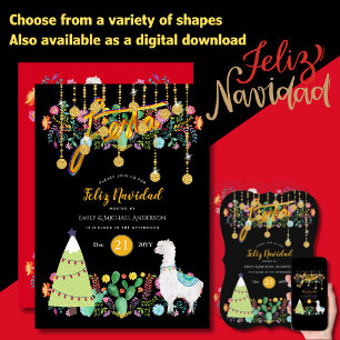 Invitation Noël Folksy Fiesta Feliz Navidiad