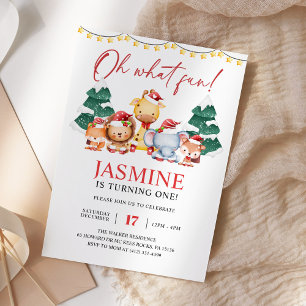 Invitation Noël Forêt des bois Anniversaire d'hiver