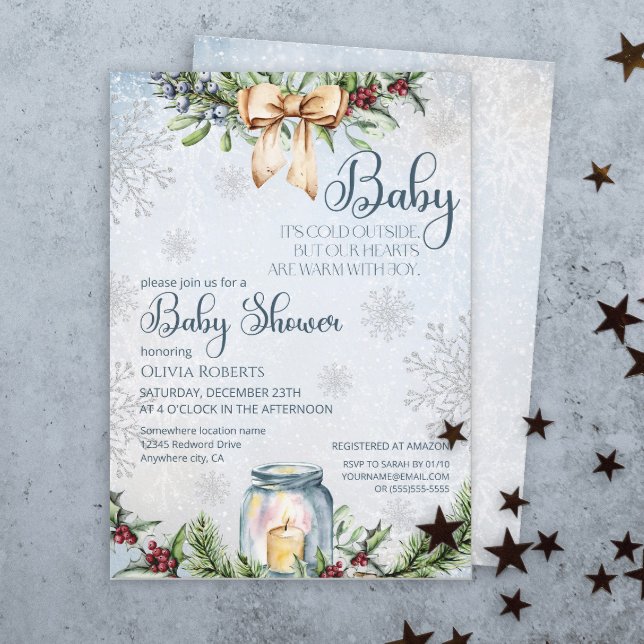 Invitation Noël Frosty Baby shower d'hiver neige (Créateur téléchargé)
