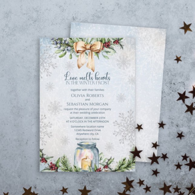 Invitation Noël Frosty Neige Mariage d'hiver (Créateur téléchargé)