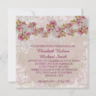 Invitation Noël Frosty Roses Roses Roses Rose Inviter