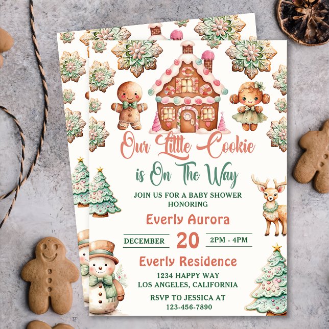 Invitation Noël Gingerbread Cookies Baby shower Party (Créateur téléchargé)