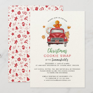 Invitation Noël Gingerbread Échange de biscuits de Noël