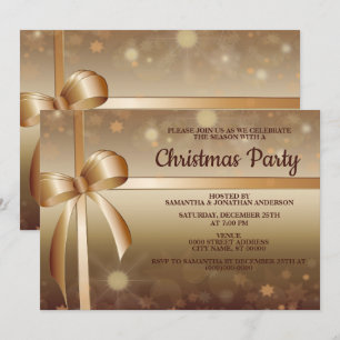 Invitation Noël Golden Elegant élégant belle fête