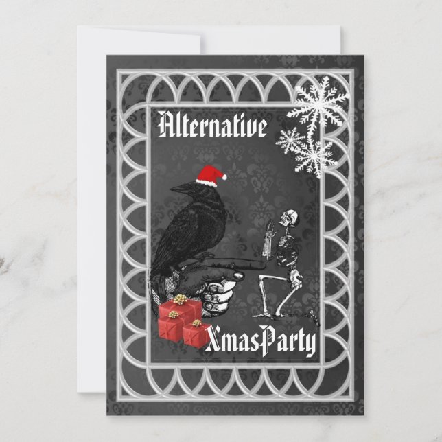 Invitation Noël gothique alternatif à Père Noël (Devant)