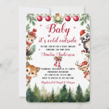 Noël Hiver Baby shower des animaux de bois
