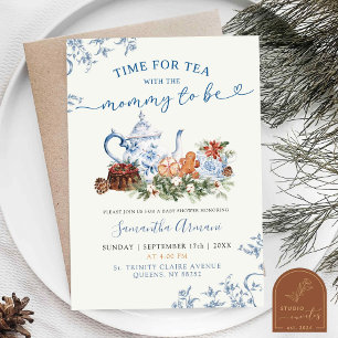 Invitation Noël hiver Chinoiserie Baby shower Tea Party