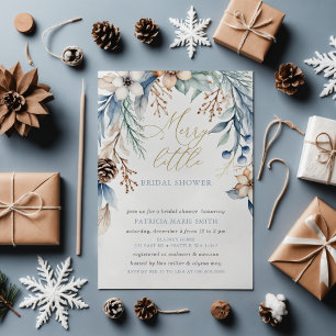 Invitation Noël hiver Floral Joyeux Petite Fête des mariées