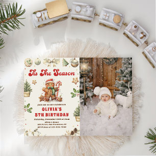 Invitation Noël hiver Gingerbread Cookie Anniversaire Photo