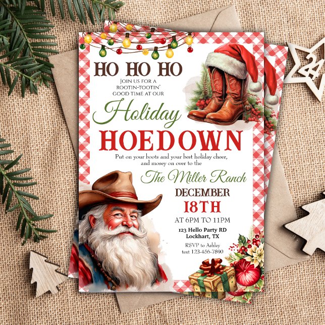 Invitation Noël Hoedown Vacances Occidentales Hoedown Noël (Créateur téléchargé)