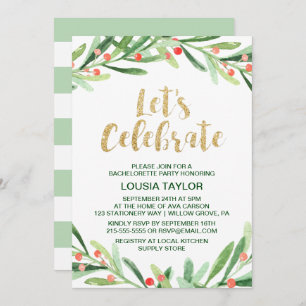 Invitation Noël Holly Wreath Célébrons