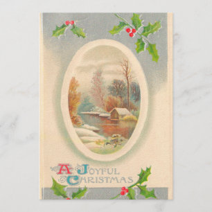 Invitation Noël joyeux Vintage