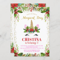 Noël magique Holly Berries Unicorn Anniversaire