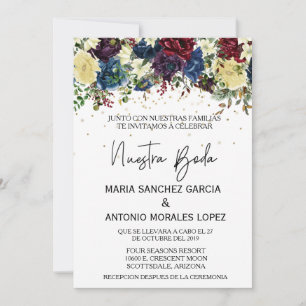 Invitation Noël Mariage Espagnol Hiver Notre Mariage