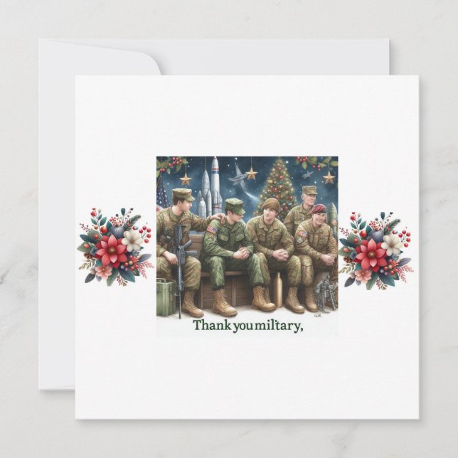 Invitation Noël merci aux infirmières (Devant)